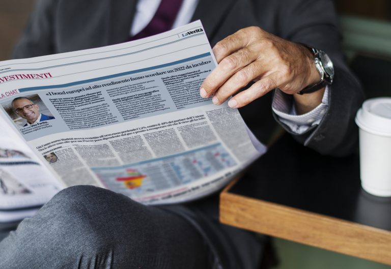 Businessman reading the daily news